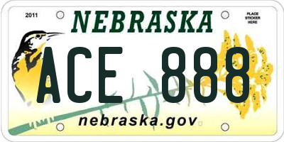 NE license plate ACE888
