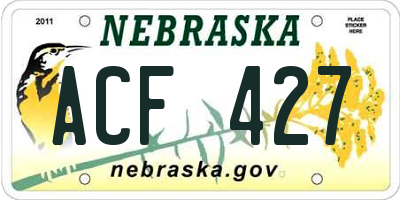 NE license plate ACF427