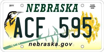 NE license plate ACF595