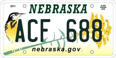 NE license plate ACF688