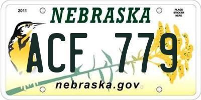 NE license plate ACF779