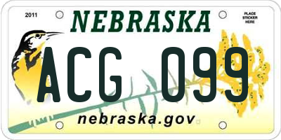 NE license plate ACG099