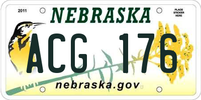 NE license plate ACG176