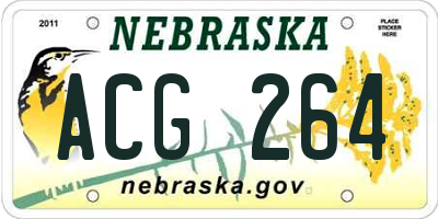 NE license plate ACG264