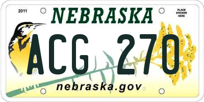 NE license plate ACG270