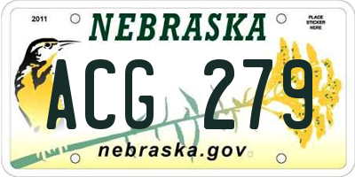 NE license plate ACG279