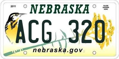 NE license plate ACG320