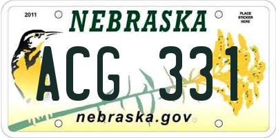 NE license plate ACG331