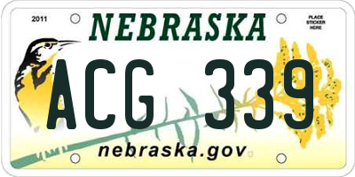 NE license plate ACG339