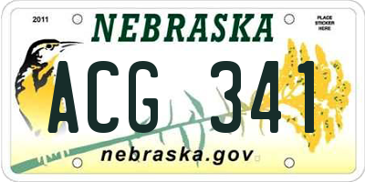 NE license plate ACG341