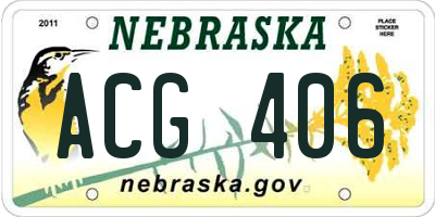 NE license plate ACG406