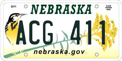 NE license plate ACG411