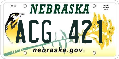 NE license plate ACG421