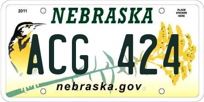 NE license plate ACG424