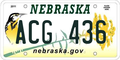 NE license plate ACG436