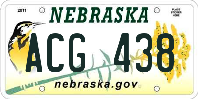 NE license plate ACG438