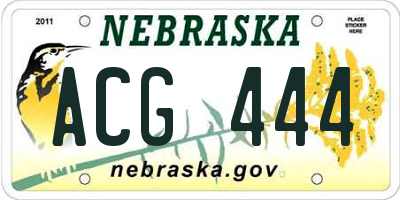 NE license plate ACG444