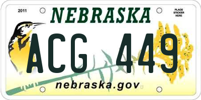 NE license plate ACG449