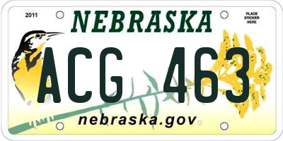 NE license plate ACG463