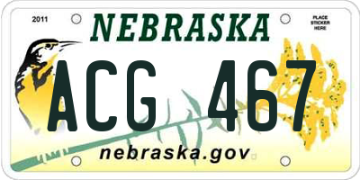 NE license plate ACG467