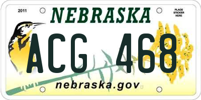 NE license plate ACG468