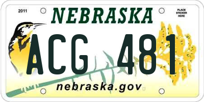 NE license plate ACG481