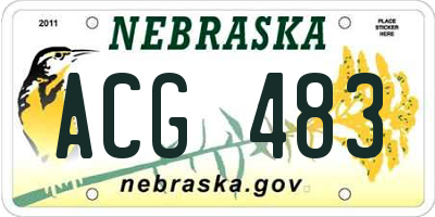 NE license plate ACG483