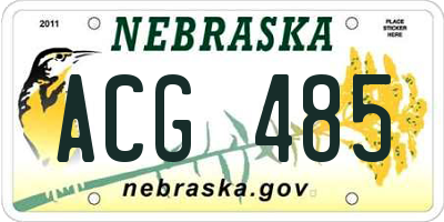 NE license plate ACG485