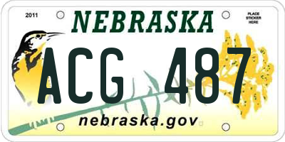 NE license plate ACG487