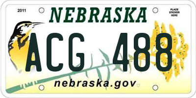 NE license plate ACG488