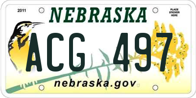 NE license plate ACG497