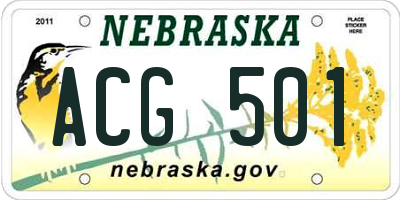 NE license plate ACG501