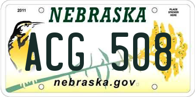 NE license plate ACG508