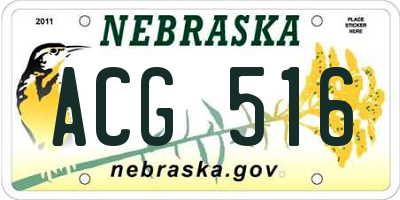 NE license plate ACG516