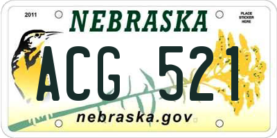 NE license plate ACG521