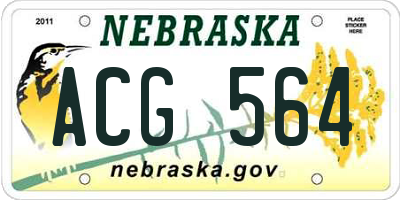 NE license plate ACG564