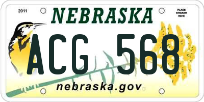 NE license plate ACG568