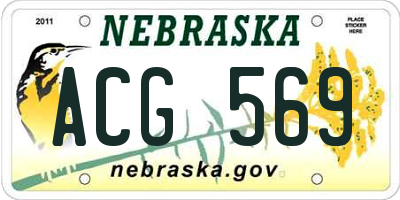 NE license plate ACG569
