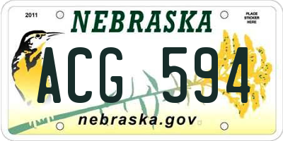 NE license plate ACG594