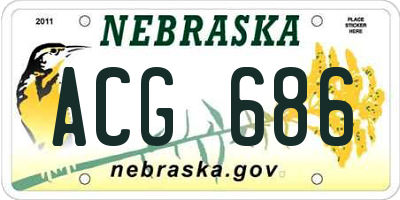 NE license plate ACG686