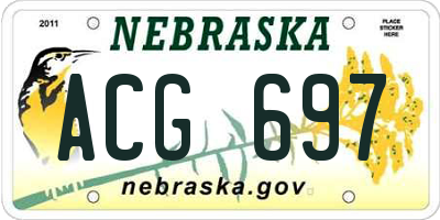 NE license plate ACG697