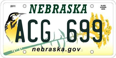 NE license plate ACG699