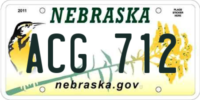 NE license plate ACG712