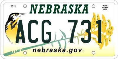 NE license plate ACG731