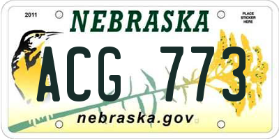 NE license plate ACG773