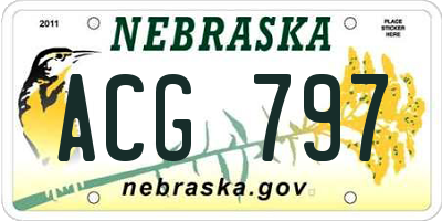 NE license plate ACG797