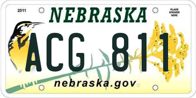 NE license plate ACG811
