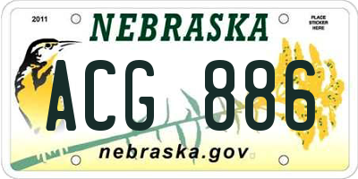 NE license plate ACG886