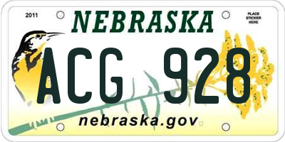 NE license plate ACG928
