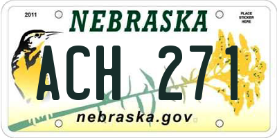 NE license plate ACH271